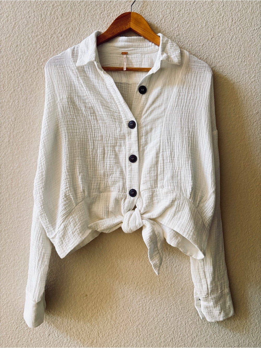 Free People Sun Streaks Tie Front Top Size S